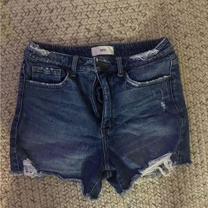 BKE Distressed Dark Blue Jean Shorts